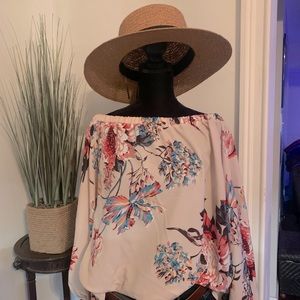 Off The Shoulder Floral Top- XL